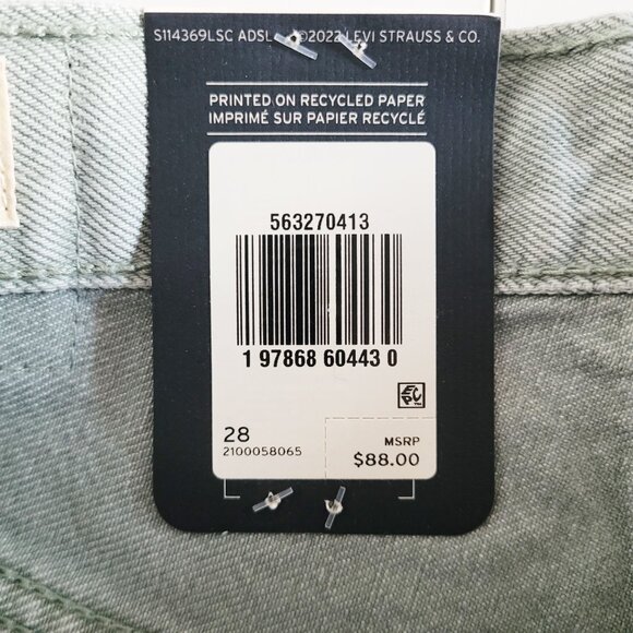 Levi's 501 High Rise Shorts in Lily Pad Green 56327-0413 BNWT - Size 28 - Picture 7 of 13